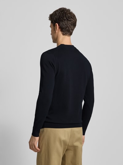 Profuomo Regular Fit Strickpullover mit Seide-Anteil Marine 5