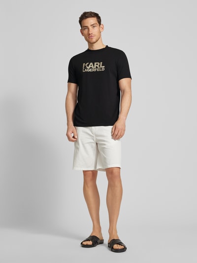 Karl Lagerfeld T-Shirt mit Label-Print Gold 1