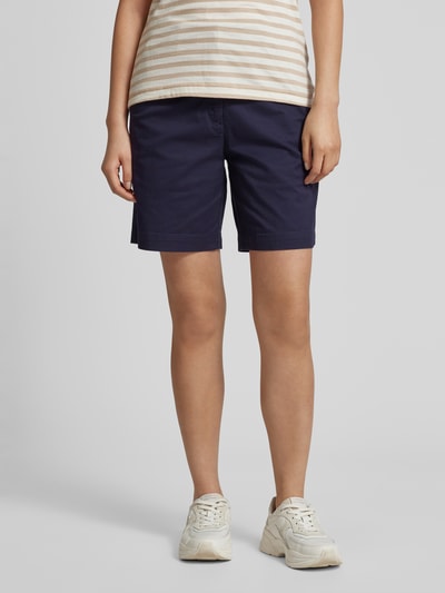 Gant Korte regular fit broek met riemlussen Marineblauw - 4