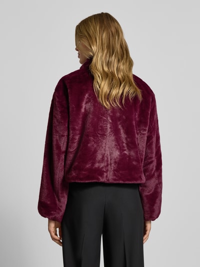 ONLY Regular Fit Webpelzjacke mit Umlegekragen Modell 'DANA' Bordeaux 5