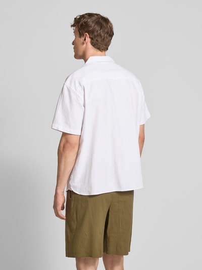 Jack & Jones Premium Regular Fit Freizeithemd aus Baumwoll-Mix mit Leinen-Anteil Modell 'MONTANA' Weiss 5