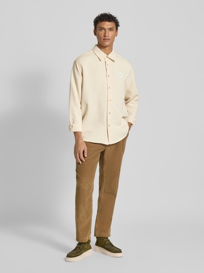 American Vintage Regular fit vrijetijdsoverhemd met labelpatch, model 'AFAZ' Beige - 1