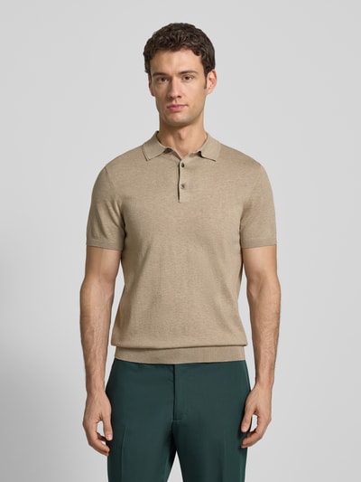 Profuomo Slim Fit Poloshirt aus Lyocell-Mix mit Seiden-Anteil Beige 4