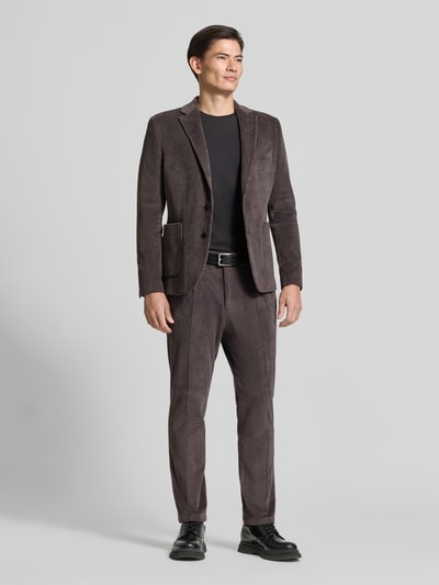 Zuitable Slim Fit Sakko aus Baumwoll-Mix in Cord-Optik Modell 'Nick' Dunkelbraun 1