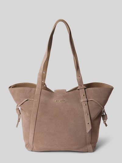 Hey Marly Lederhandtasche mit Label-Applikation Modell 'Pretty Wonder' Taupe 2