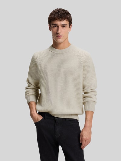 BOSS Orange Regular Fit Pullover aus Woll-Mix Modell 'Kepler' Beige 4