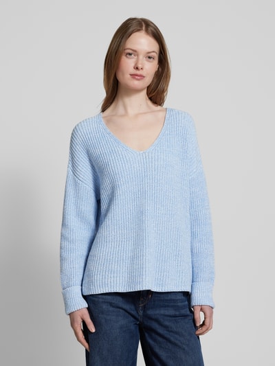 s.Oliver RED LABEL Relaxed Fit Strickpullover aus Baumwoll-Mix Hellblau 4