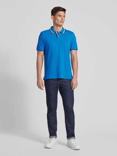 Fynch-Hatton Regular Fit Poloshirt mit Kontraststreifen Royal 1