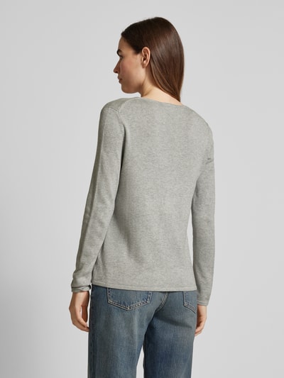 Tom Tailor Regular Fit Pullover mit V-Ausschnitt Hellgrau Melange 5