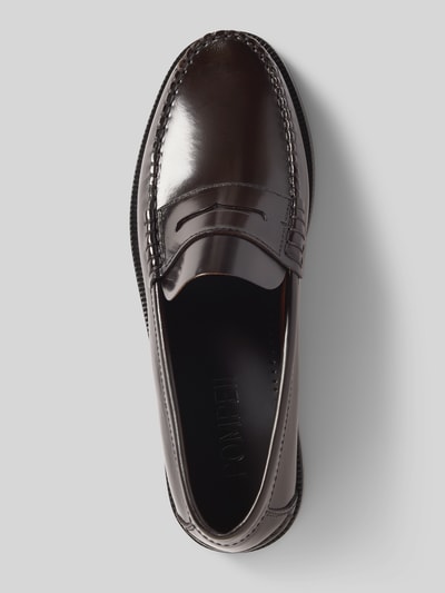 POMPEII BRAND Mokasyny ze skóry naturalnej model ‘Vega’ Średniobrązowy 3