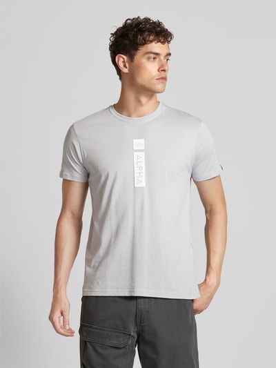 Alpha Industries T-Shirt mit Label-Print Hellgrau 4