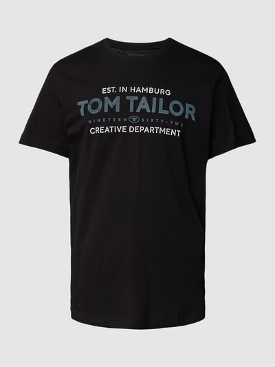 Tom Tailor T-shirt z nadrukiem z logo Czarny 2