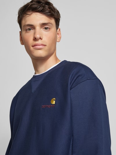 Carhartt Work In Progress Sweatshirt mit Label-Stitching Marine 3