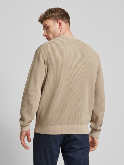 ANNARR Gebreide pullover met ronde hals, model 'RUNE' Beige - 5