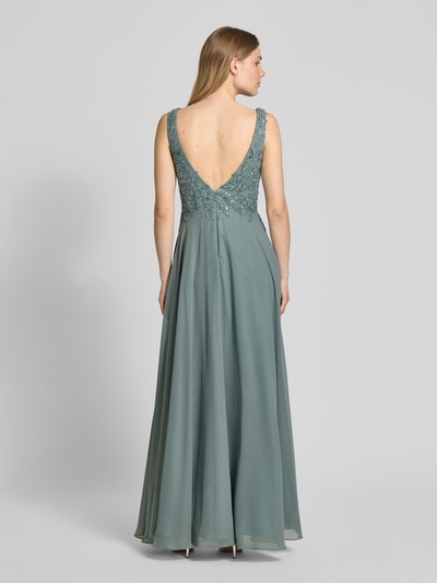 Laona Abendkleid mit Spitzenbesatz Schilf 5