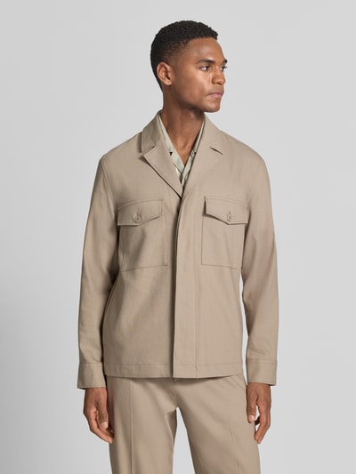 Marc O'Polo Regular Fit Hemdjacke aus Leinen-Viskose-Mix Beige 4