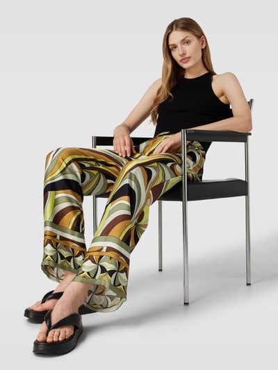 Cinque Stoffen broek met all-over motief, model 'SLEEPY' Middenbruin - 3