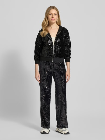 Guess Activewear Sweatjacke mit Paillettenbesatz Black 1
