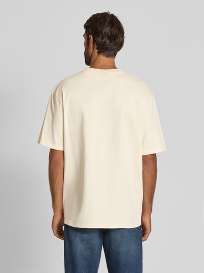 Lindbergh Oversized T-shirt met ronde hals Offwhite - 5