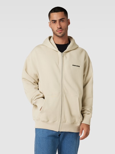 Pegador Oversized sweatjack met labelstitching Beige - 4