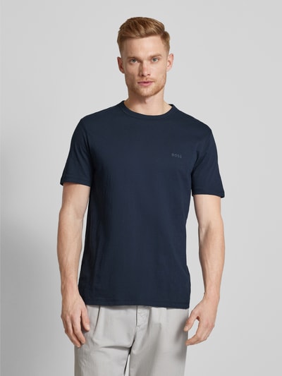 BOSS Orange T-Shirt in unifarbenem Design Modell 'Tegood' Marine 4