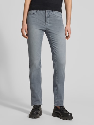Brax Jeansy w kroju slim fit z fasonem 5-kieszeniowym model 'Mary' Jasnoszary 4