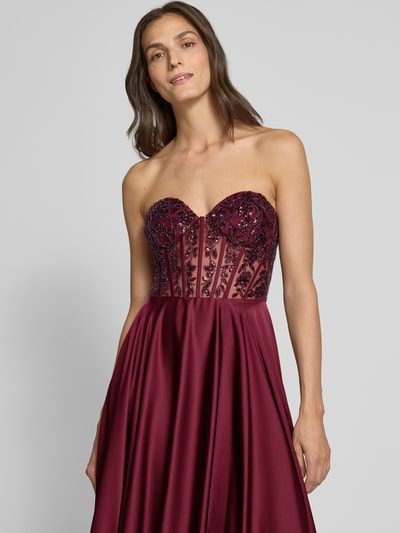 Laona Abendkleid mit Pailletten und Perlen Bordeaux 3