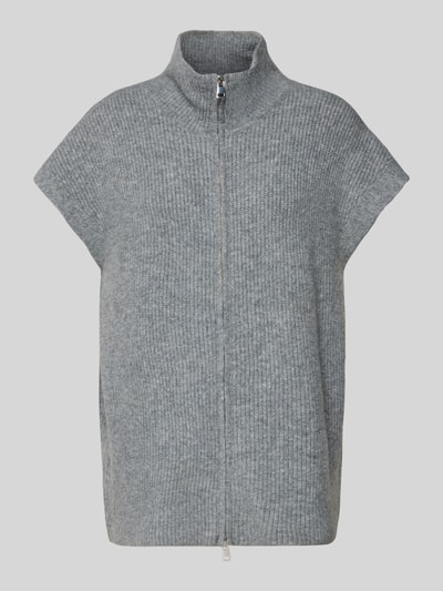 ICHI Kurtka z dzianiny o kroju relaxed fit z krótkim rękawem model ‘Ducie’ Średnioszary 2