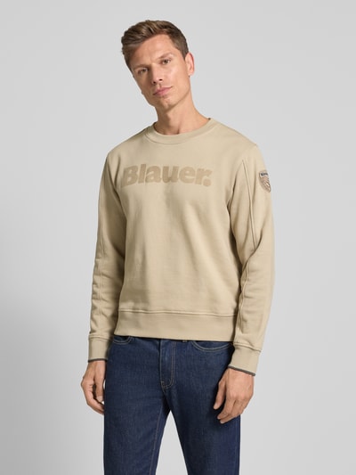 Blauer Usa Sweatshirt met labelprint, model 'Crosby' Beige - 4