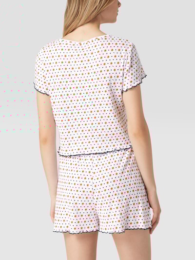 TOMMY HILFIGER Cropped T-Shirt mit Struktur- und Allover-Muster Offwhite 5