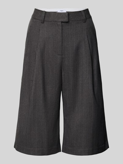 Produktfoto, Bermudas mit Bundfalten Modell 'BILL' von SUNCOO PARIS in Anthrazit mit feinen Nadelstreifen, Material-Mix mit Leinen-Anteil, Regular Fit