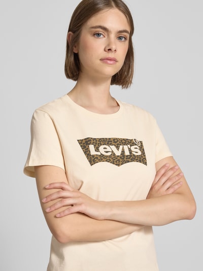 Levi's® T-shirt met labelprint, model 'THE PERFECT TEE' Zand - 3