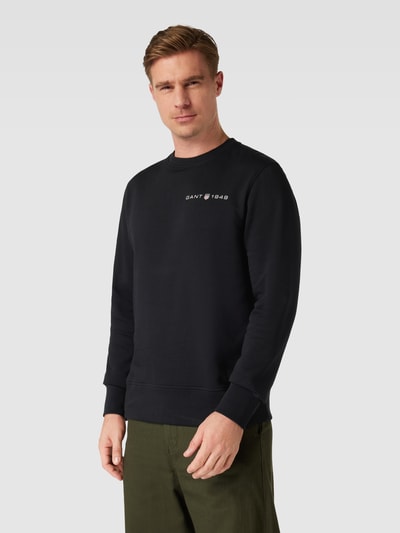 Gant Sweatshirt mit Label-Print Black 4