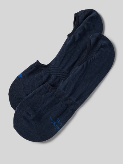 Produktfoto, Sneakersocken mit Label-Details von Burlington, mieszanka bawełny, elastyczne ściągacze, elastyczna wstawka, kolor granatowy.