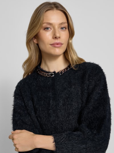 Luisa Cerano Strickjacke mit Rundhalsausschnitt Black 3