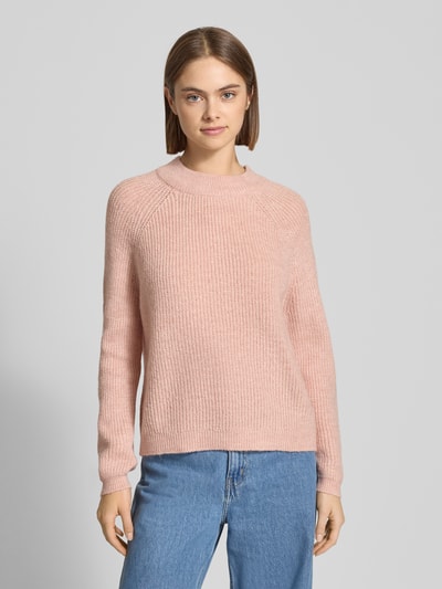 Only Comfort fit gebreide pullover met ronde hals en kraag, model 'JESS' Rosé - 4