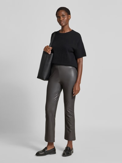 Raffaello Rossi Flared Bootcut Hose in Leder-Optik Modell 'MACY' Dunkelgrau 1