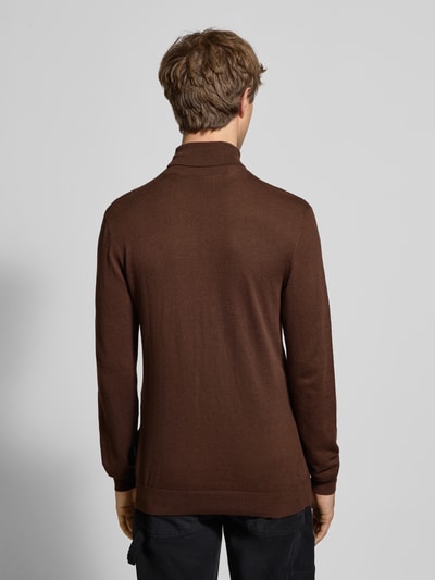 Blend Rollkragenpullover mit Label-Detail Modell 'BAGGE' Mittelbraun 5