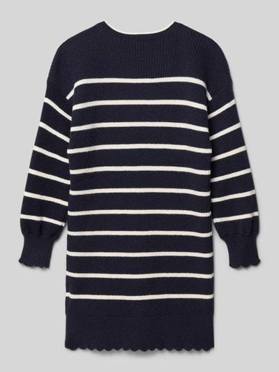 Only Regular fit gebreide jurk van viscosemix, model 'IBI' Marineblauw - 3