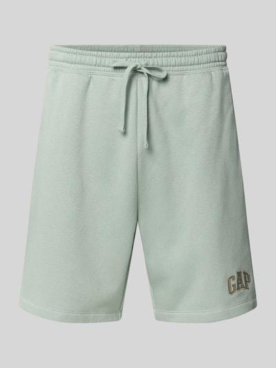 Produktfoto, Sweatshorts mit Logo und elastischem Bund von GAP, Herren Sweatshorts aus Baumwoll-Mix, Regular-Fit, grün, Eingrifftaschen, Logo.