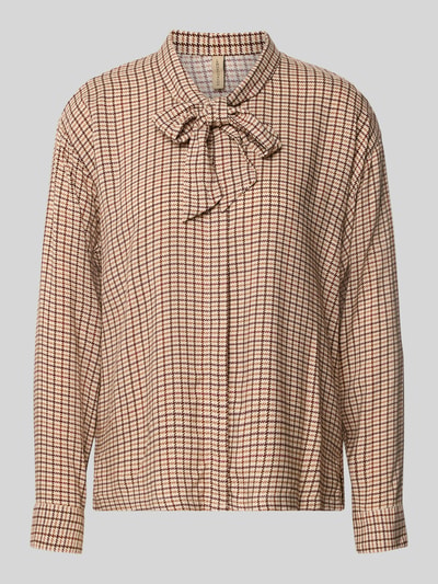 Soyaconcept Regular fit blouse met lange mouwen van zuivere viscose model 'HALIA' Donkerbruin - 1