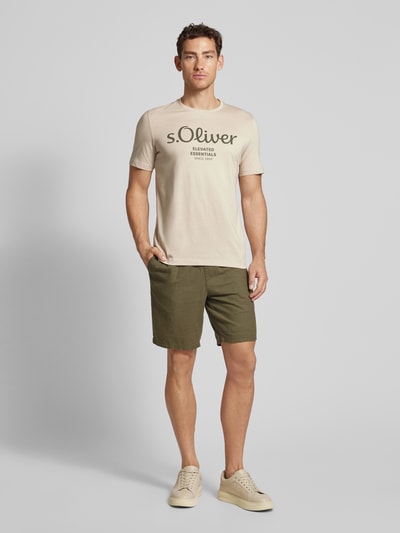 s.Oliver RED LABEL T-Shirt mit Rundhalsausschnitt Beige 1