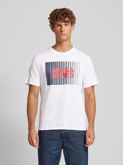 Jack & Jones T-shirt z nadrukiem z logo model ‘CORP’ Biały 4