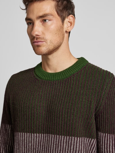 Thinking Mu Gebreide pullover met ronde hals Groen - 3