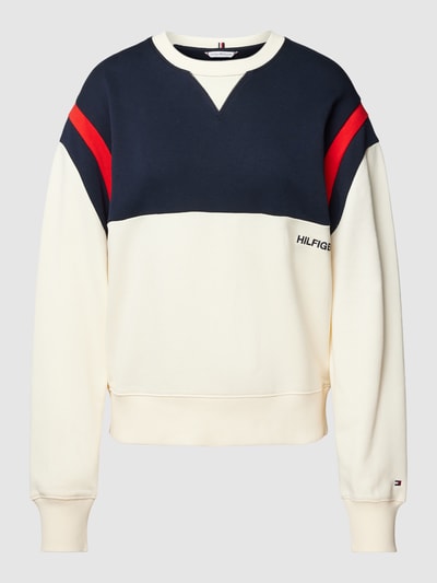 Tommy Hilfiger Sweatshirt im Colour-Blocking-Design Ecru 2