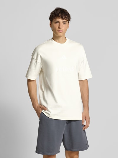 adidas Sportswear T-shirt met labelstitching Offwhite - 4