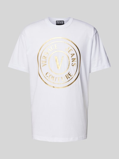 Versace Jeans Couture T-shirt z nadrukiem z logo model ‘CJ00T’ Biały 2