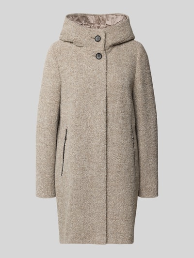 Gil Bret Mantel mit Kapuze und Reißverschlusstaschen Beige Melange 2