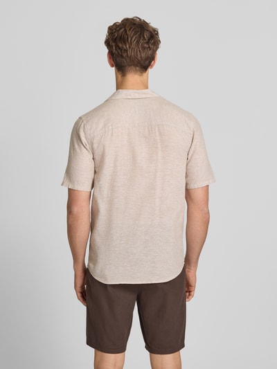 ONLY & SONS Koszula casualowa o kroju slim fit z mieszanki bawełny i lnu model 'CAIDEN' Beżowy 5