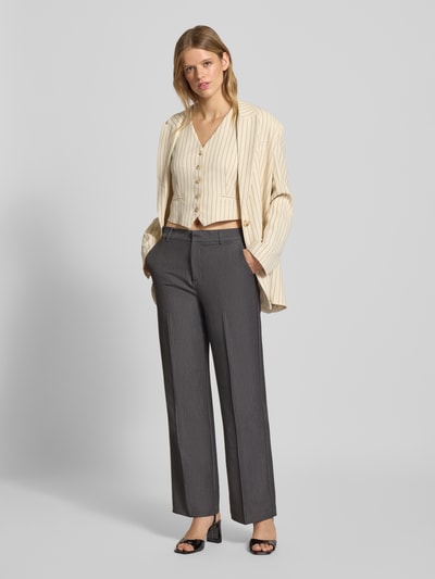 Only Wide leg broek met viscose, model 'HATTIE-LANA' Antraciet gemêleerd - 1